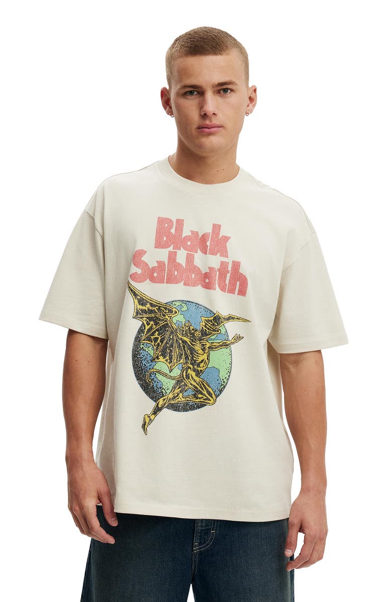 Cotton On Men's Everyday Fit Music T-Shirt, Main, color, Bone  Black Sabbath - Henry