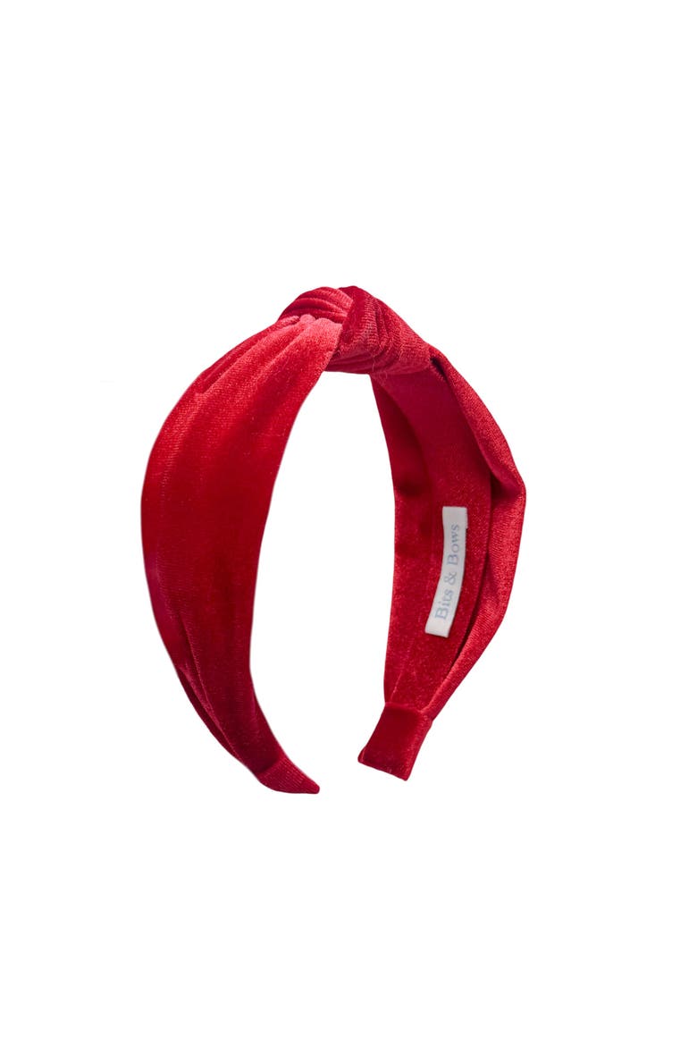 Velvet Headband, Alternate, color, Red