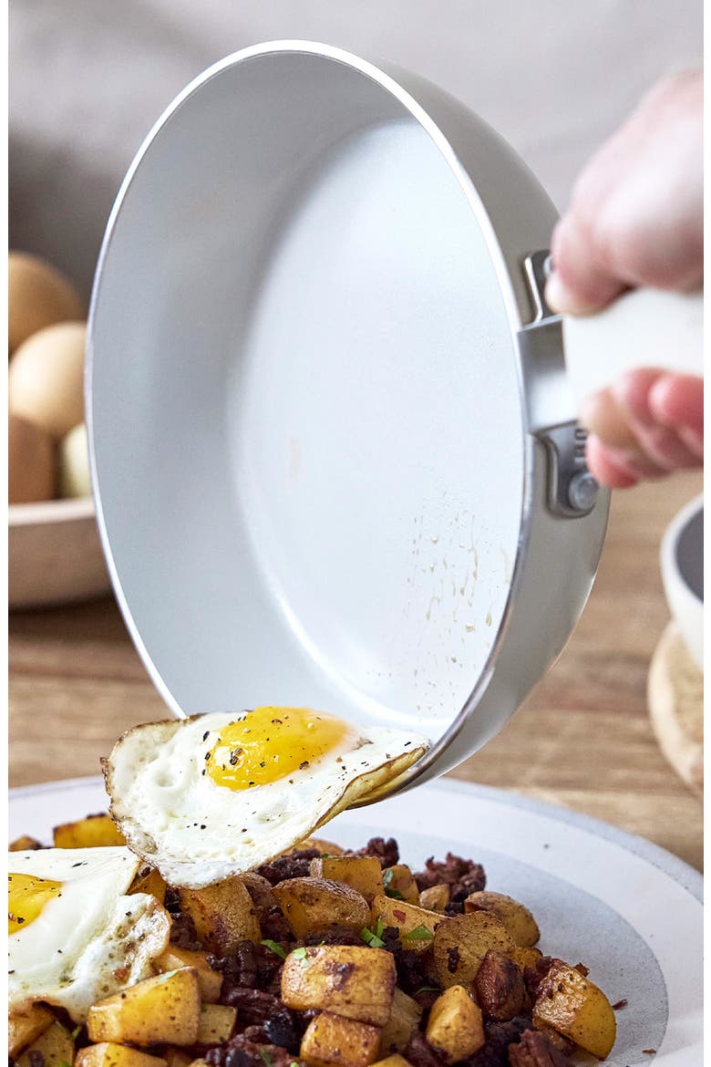 x Bobby Flay Professional Ceramic Nonstick 8" & 10" Frypan Set, Alternate, color, CREAM