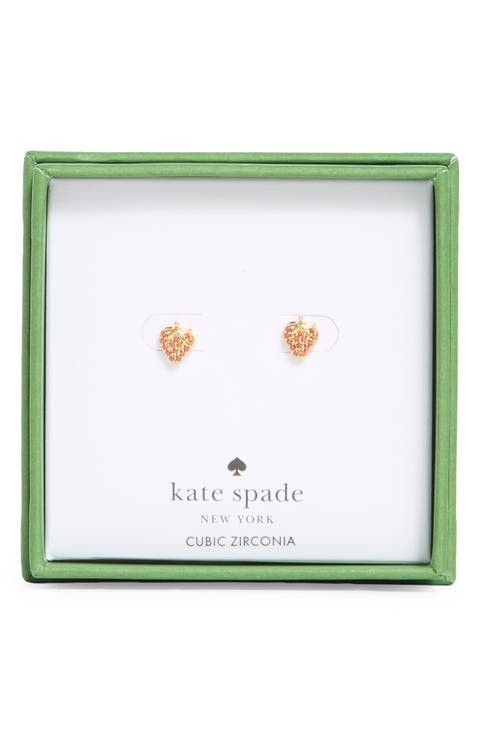 pavè strawberry stud earrings