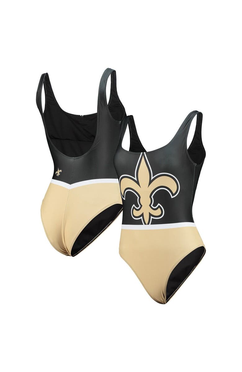 FOCO Women's FOCO Black New Orleans Saints Team One-Piece Swimsuit, Main, color, 