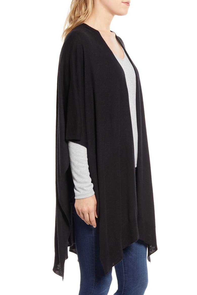 Easy Travel Ruana, Alternate, color, BLACK
