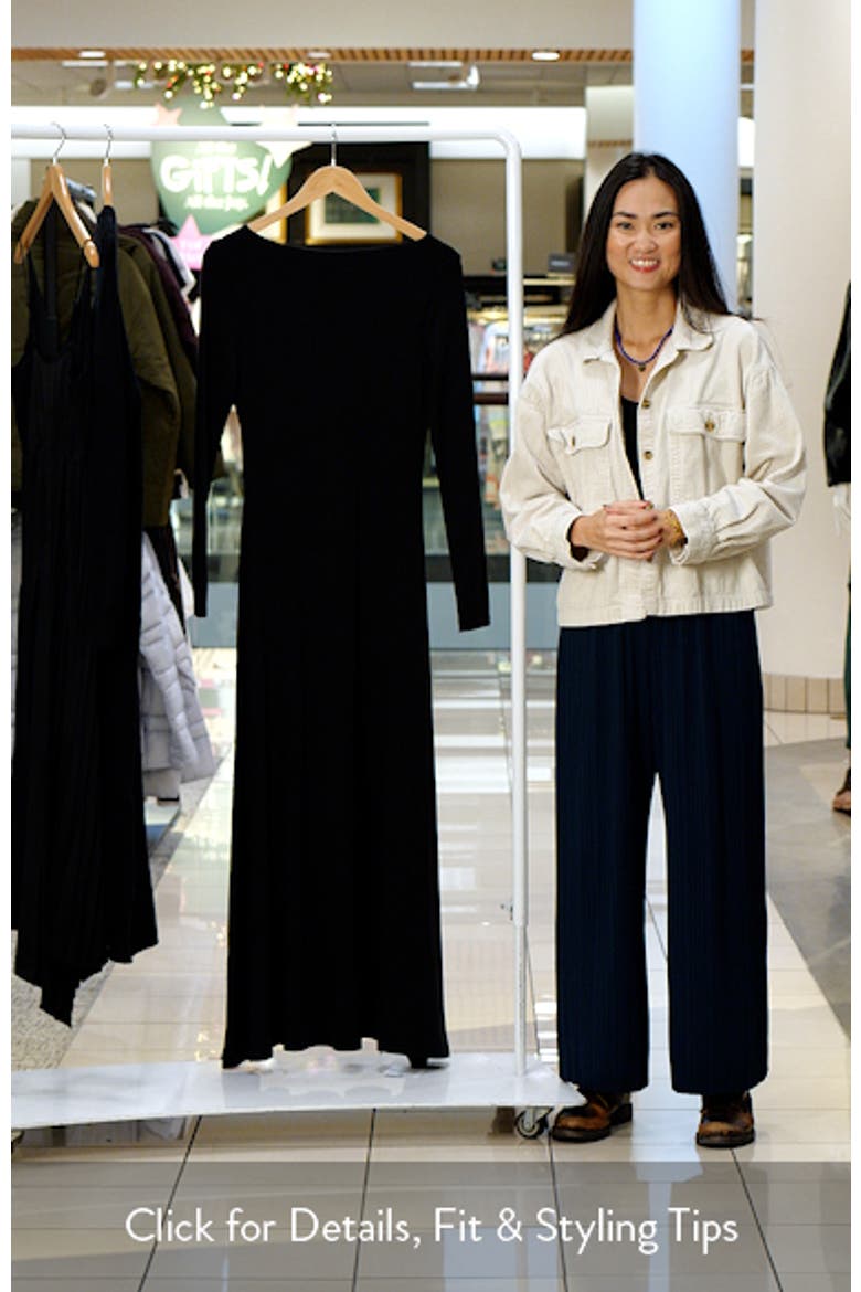 Scoop Back Long Sleeve Maxi Dress video