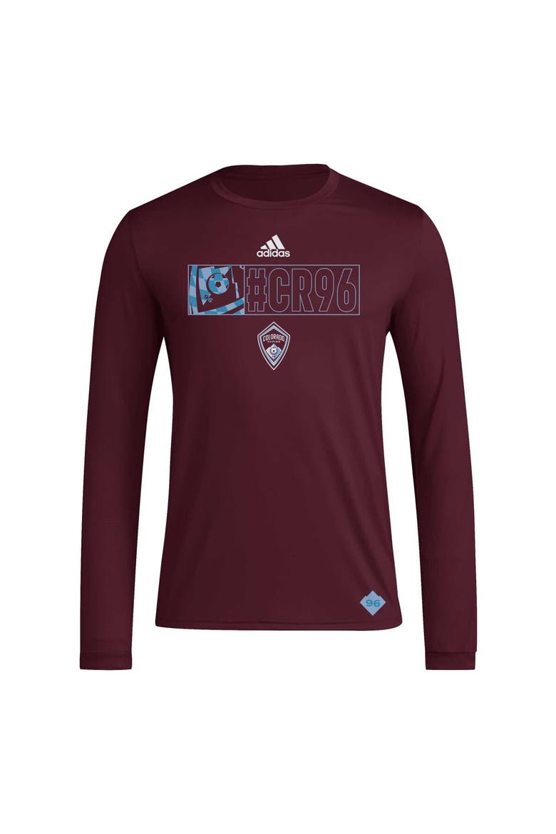 Men's adidas Burgundy Colorado Rapids 2024 Jersey Hook AEROREADY Long Sleeve T-Shirt, Alternate, color, Burgundy