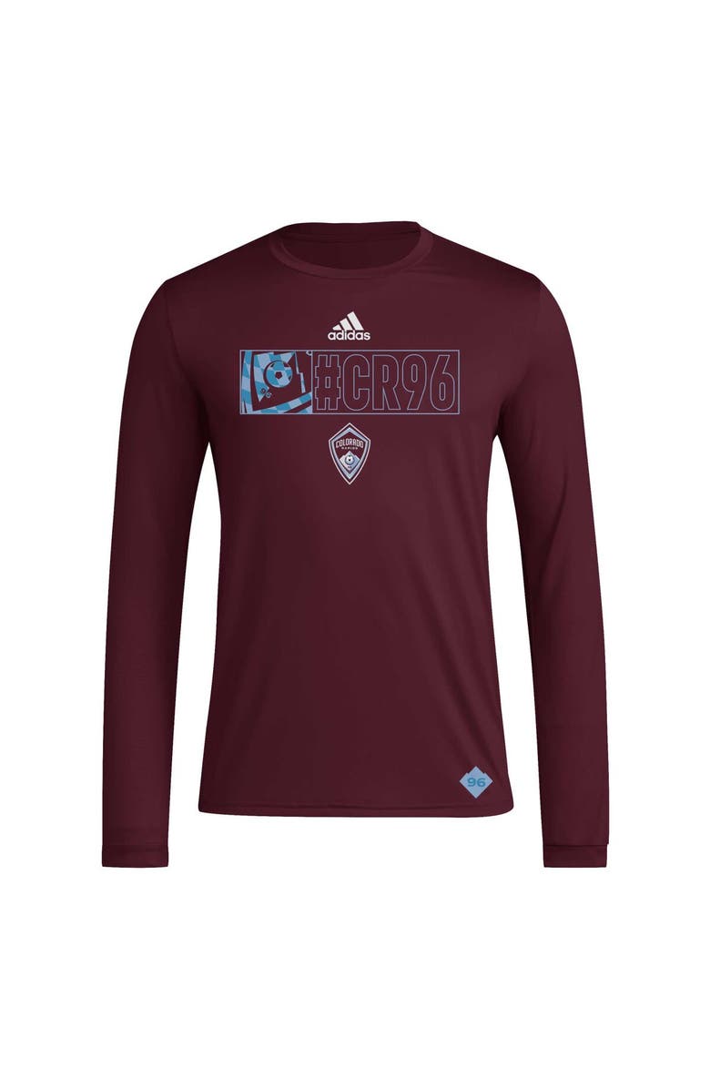 adidas Men's adidas Burgundy Colorado Rapids 2024 Jersey Hook AEROREADY Long Sleeve T-Shirt, Alternate, color,
