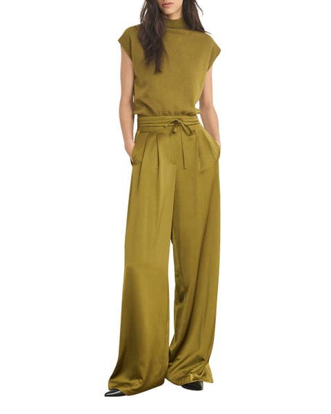 Satin Wide Leg Trousers