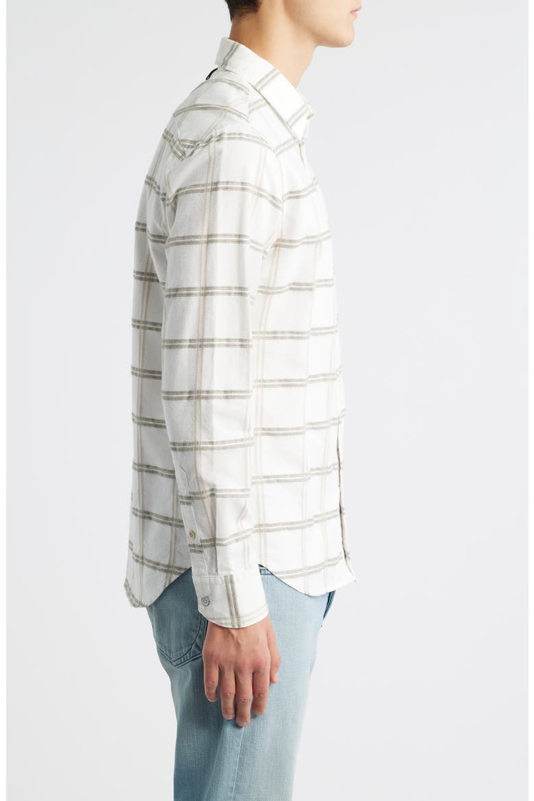 Tomlin Plaid Brushed Oxford Button-Up Shirt, Alternate, color, CHALK