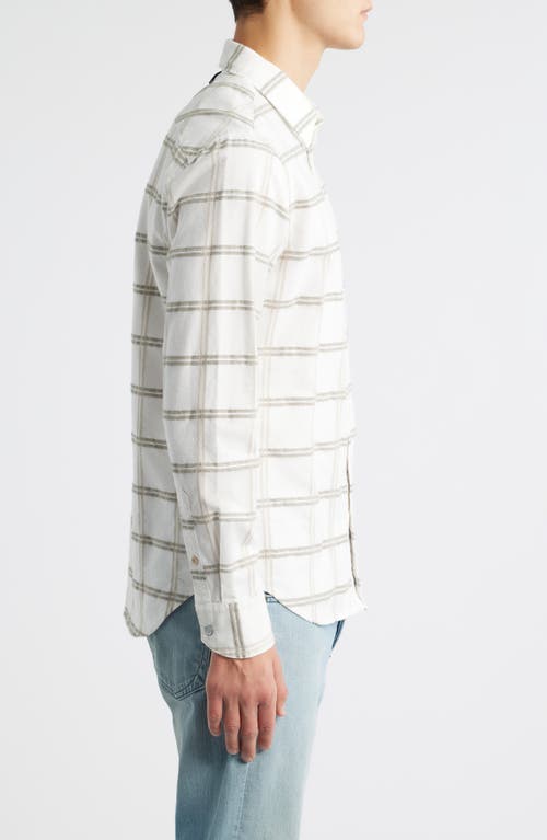 Rag & Bone Tomlin Plaid Burshed Oxford Button-up Shirt In Gray