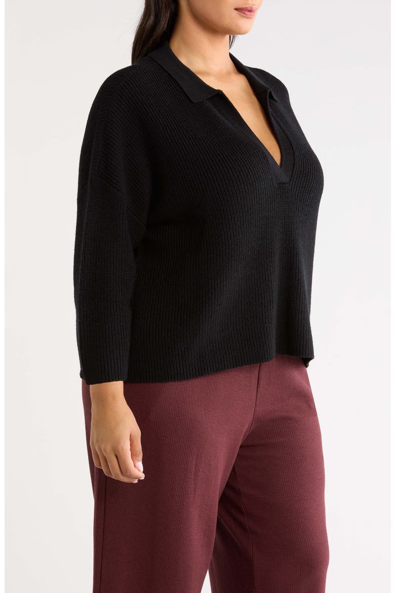 Merino Wool Bracelet Sleeve Sweater, Alternate, color, BLACK
