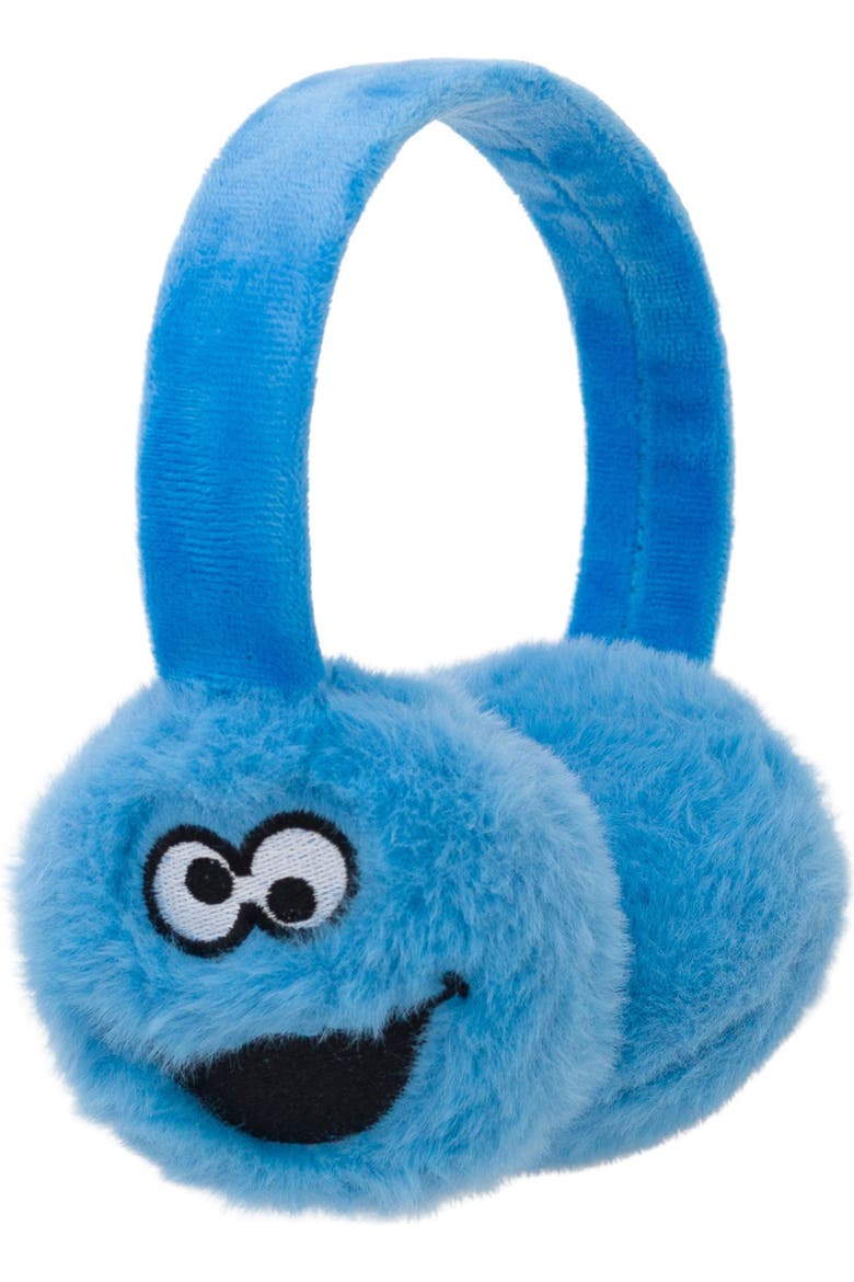 Boys' Fleece and Faux Fur Earmuffs, Main, color, Cookie Monster Blue