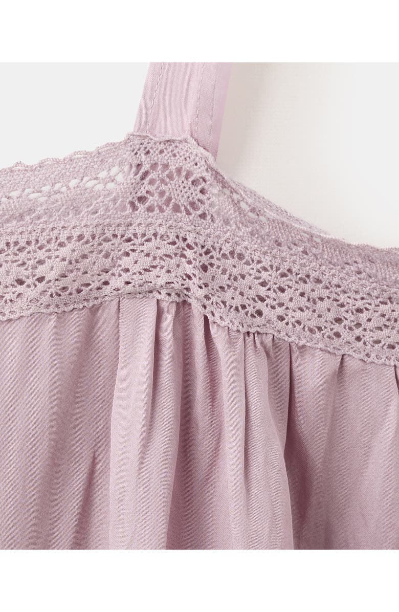 MANGO Embroidered Lace Trim Nightgown, Alternate, color, 