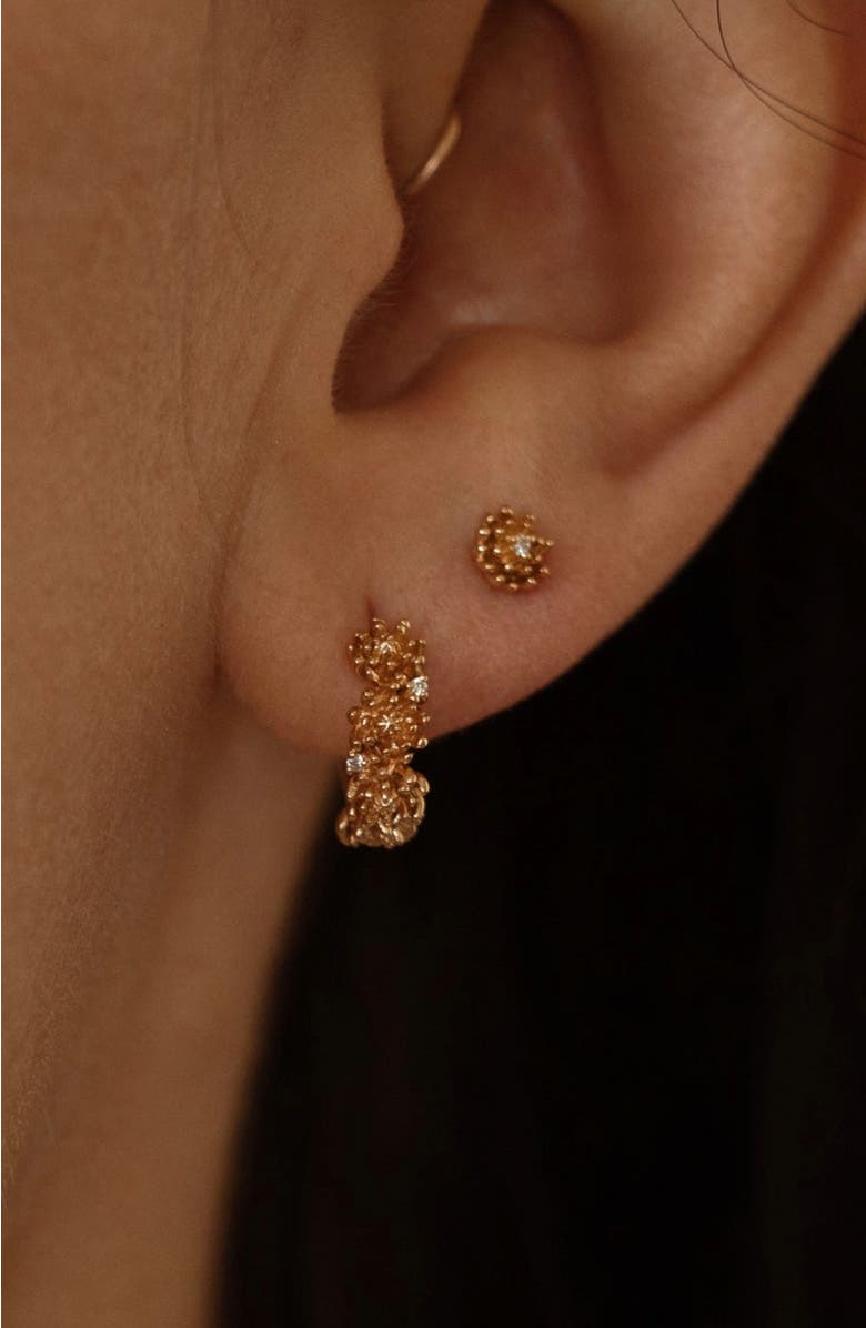 MADE BY MARY CZ Birth Flower Stud Earrings, Alternate, color, November - Gold Vermeil