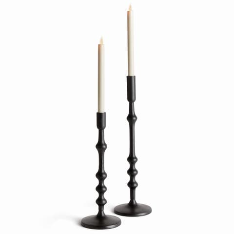 Nicholas Taper Holders, Set of 2 - Black Cast Aluminum