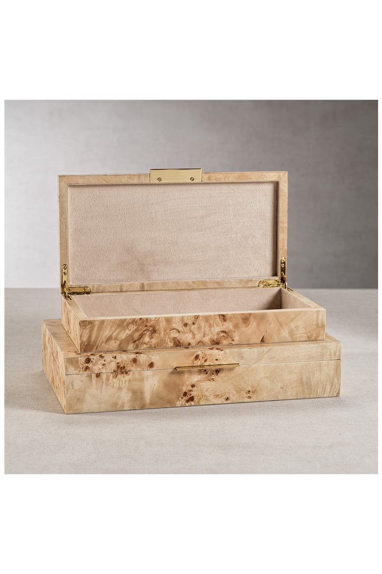 Bogur Burlwood Veneer Decorative Box, Alternate, color, TAN