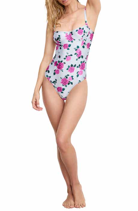 Good American Square Neck Satin One-Piece Swimsuit