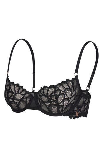 Savage X Fenty Savage Not Sorry Unlined Lace Balconette Bra In Black