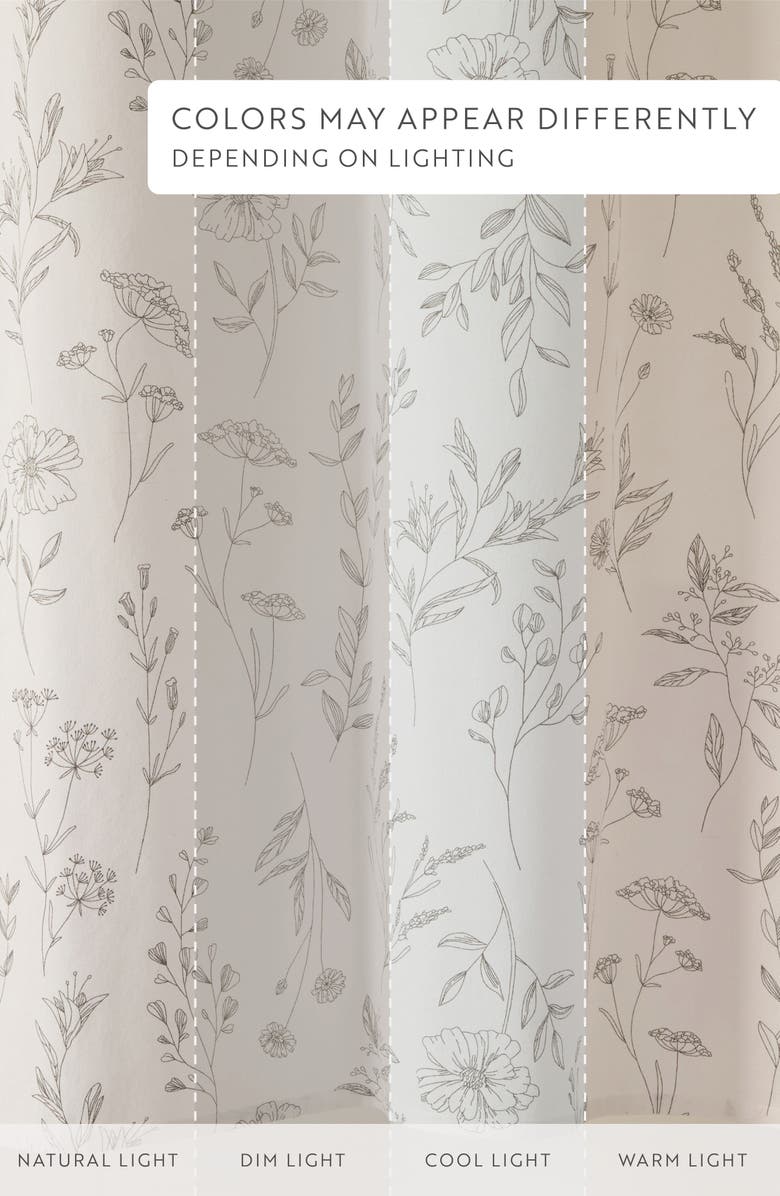 HOMESPUN Flower Print Shower Curtain, Alternate, color, 