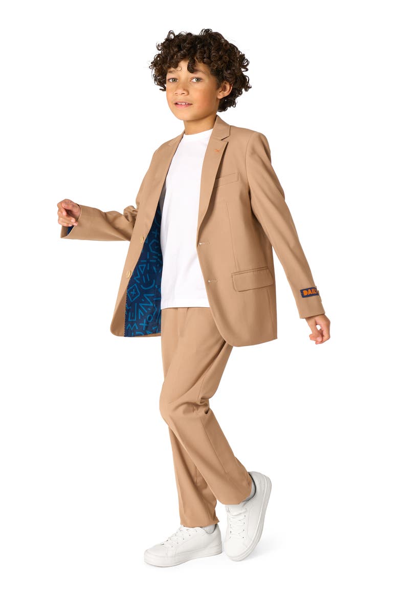 Kids' Daily Dark Sand Stretch Suit, Alternate, color, BEIGE