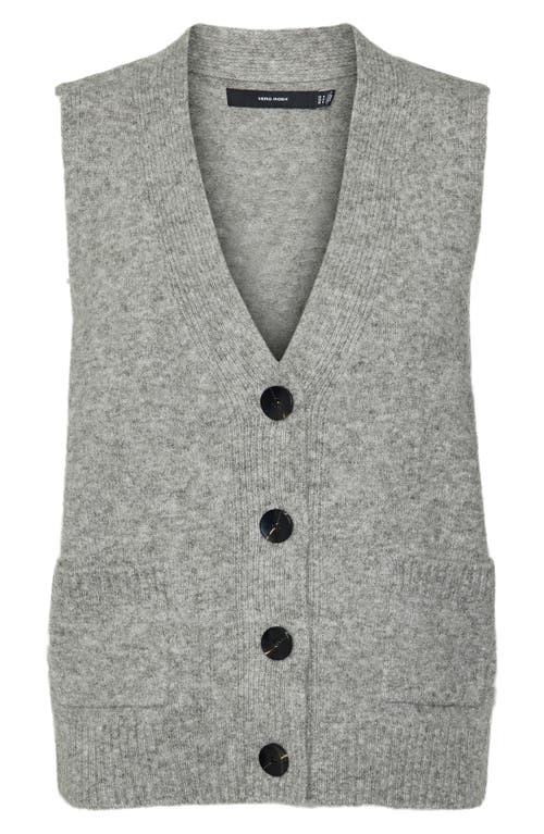 Vero Moda Clio V-neck Button Front Vest In Gray