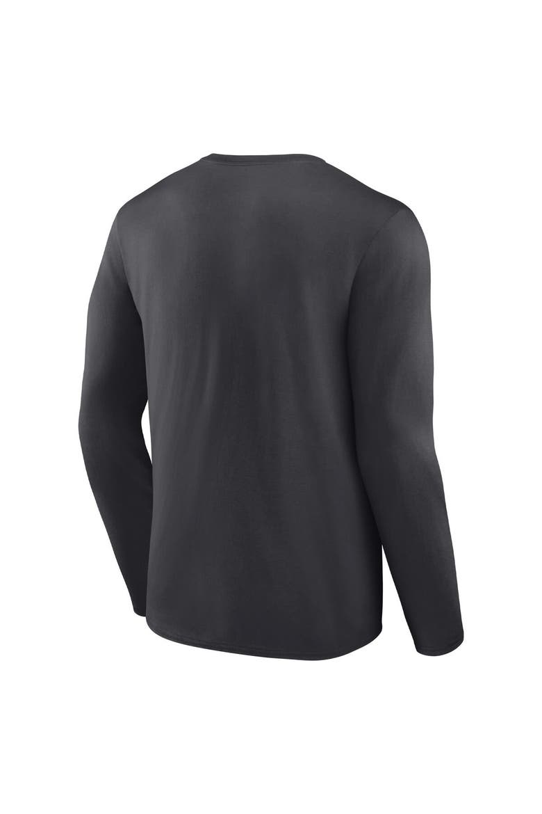Men's Fanatics Branded Heathered Charcoal Tennessee Volunteers Double Time 2-Hit Long Sleeve T-Shirt, Alternate, color, Heather Charcoal