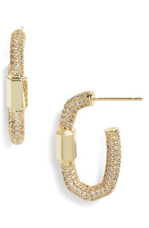 Kendra Scott Emery Hoop Earrings in Gold White Crystal 