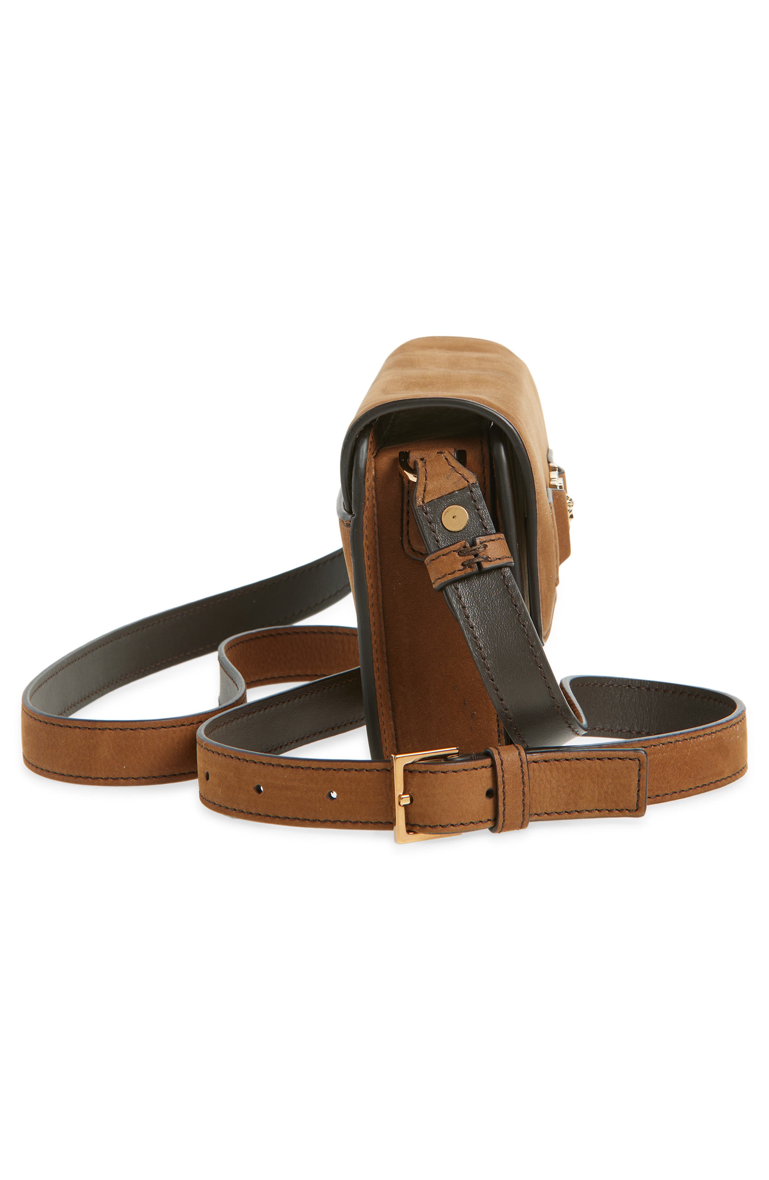 Versace Medusa Leather Crossbody Bag, Alternate, color, Light Brown-Versace Gold