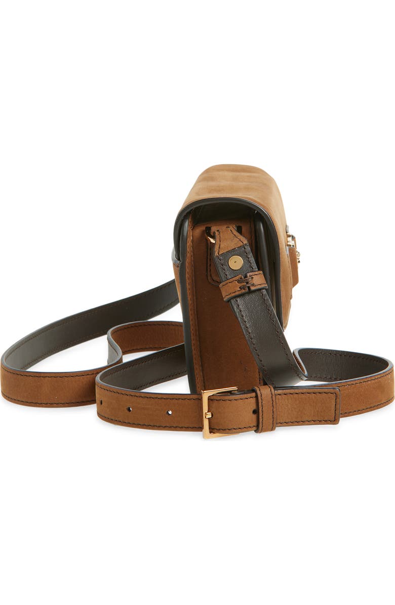 Versace Medusa Leather Crossbody Bag, Alternate, color, Light Brown-Versace Gold