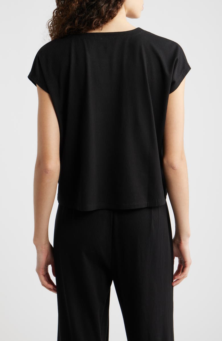 Eileen Fisher Crewneck Rib Top, Alternate, color, Black