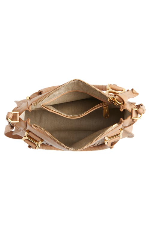 Chloé Marcie Small Satchel Bag In Grained Calfskin In Light Tan