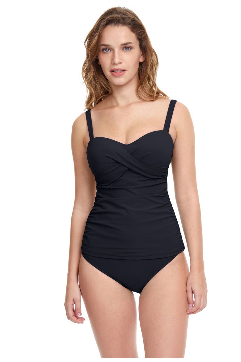 Tutti Frutti D Cup Tankini Swim Top, Main, color, BLACK