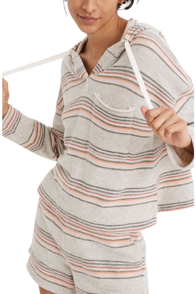 MWL Beach Stripe Long Sleeve Cotton Hoodie, Main, color, STRIPE TERRY HEATHER GREY