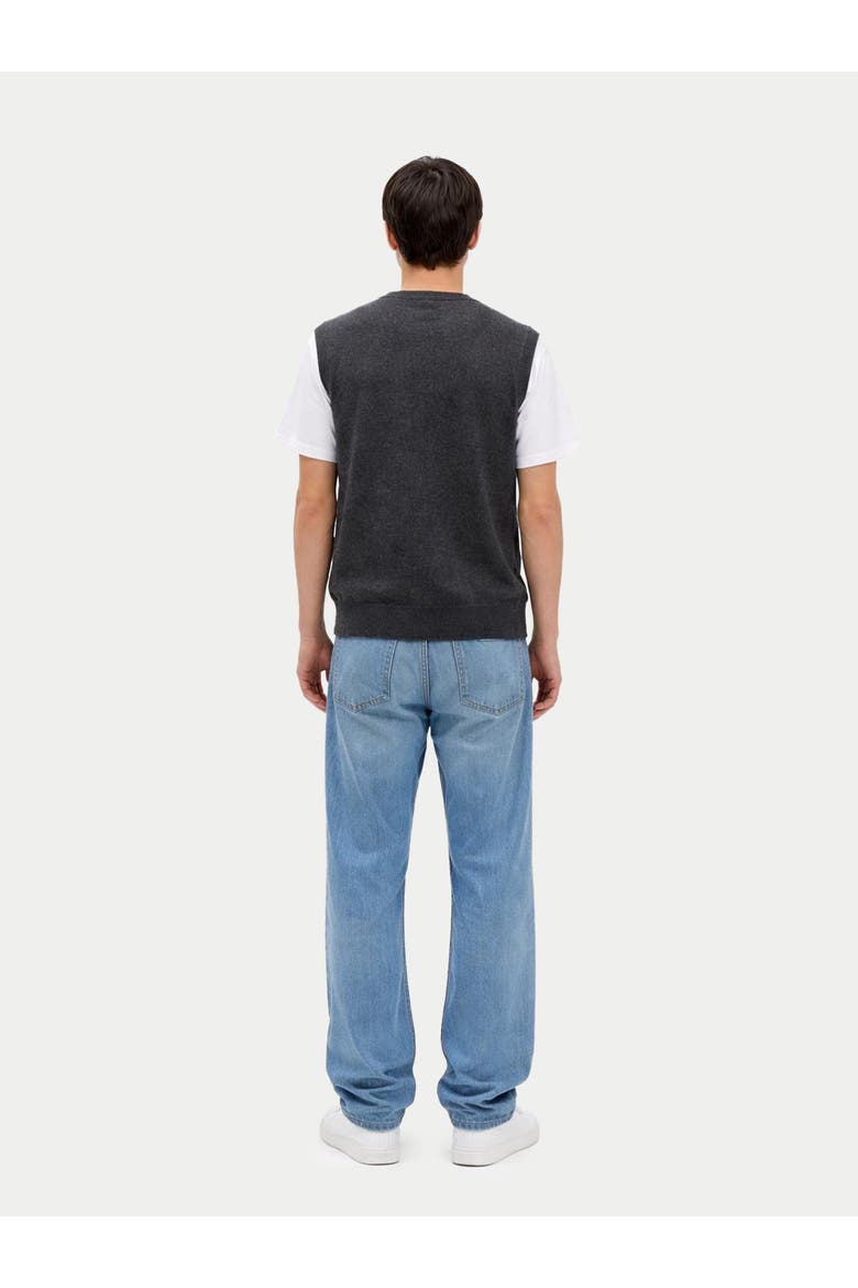 Timeless V-Neck Cashmere Vest, Alternate, color, charcoal