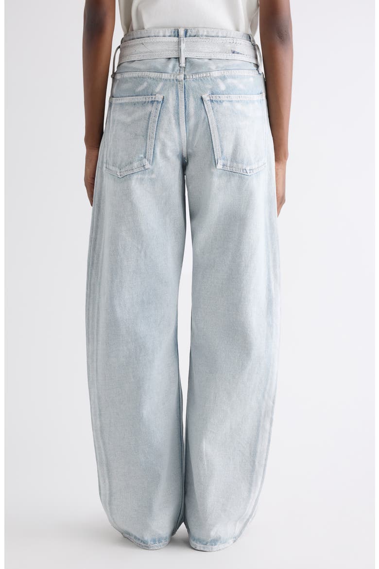 Belted Wide Leg Jeans, Alternate, color, BLUE/ WHITE