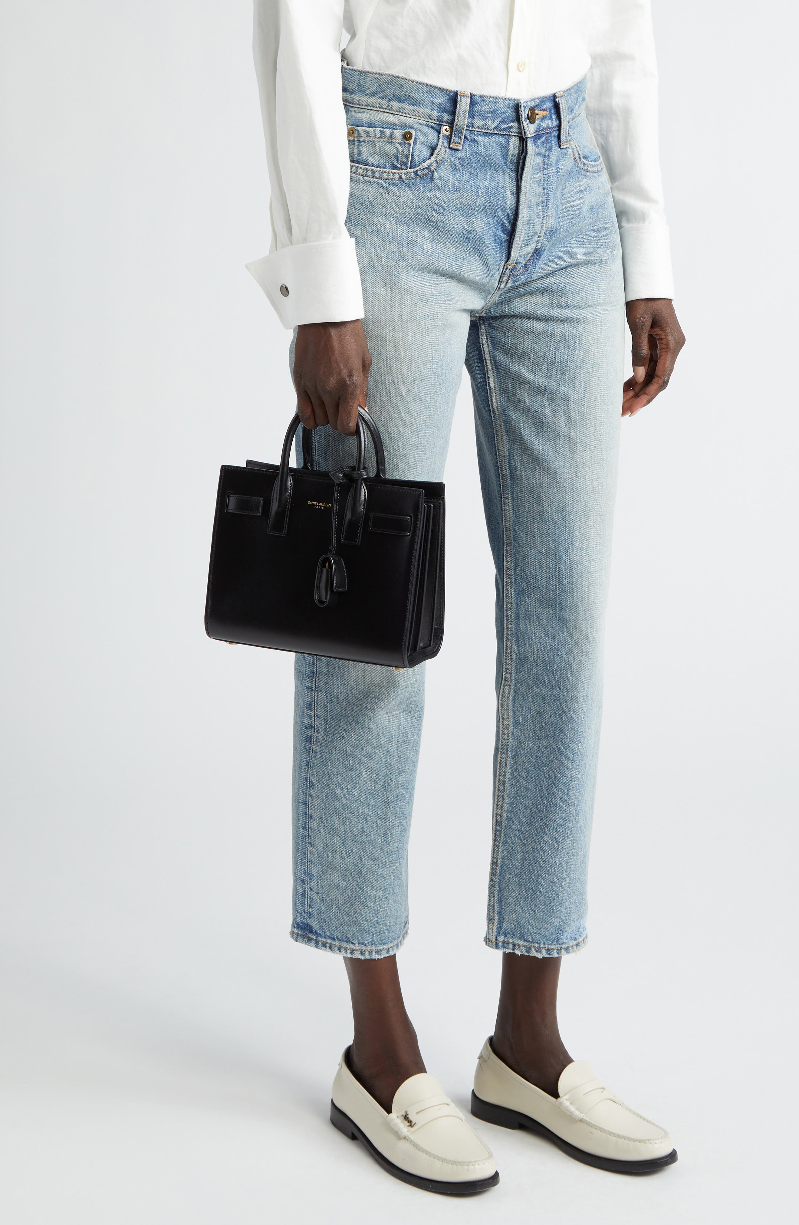 Nano Sac de Jour Leather Tote, Alternate, color, NERO/ NERO