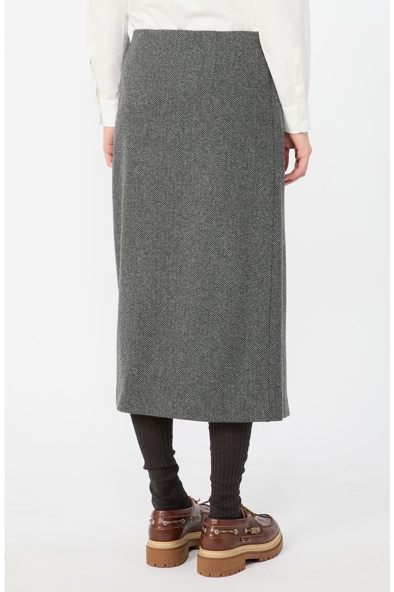 Petali Buckle Detail Jersey Midi Skirt, Alternate, color, MEDIUM GREY
