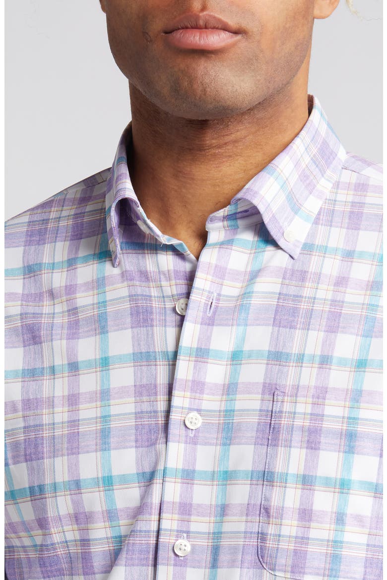 Matador PREP-FORMANCE Plaid Button-Down Shirt, Alternate, color, GRAPE