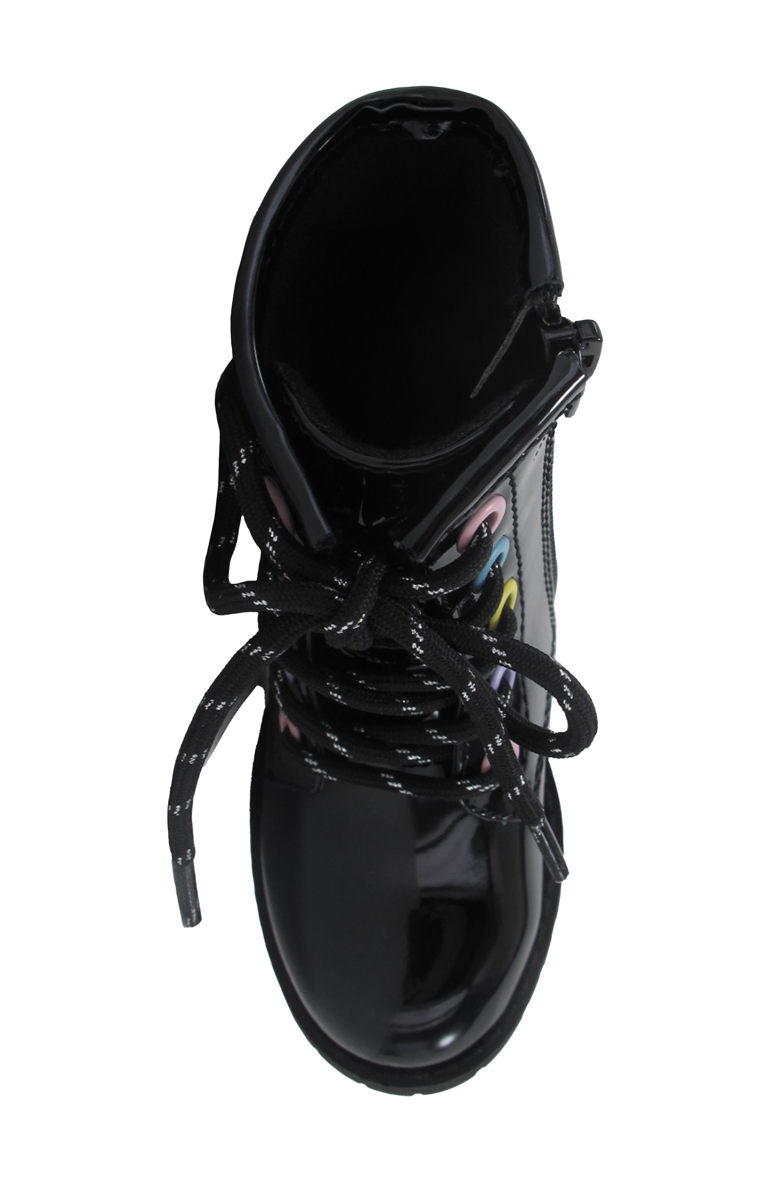 JELLYPOP Kids' Lil Jenna Rainbow Appliqué Boot, Alternate, color, Black