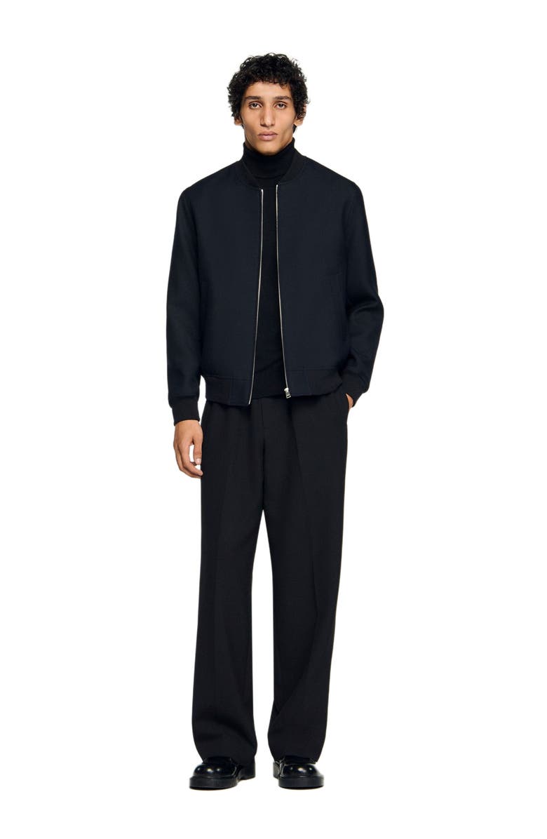 SANDRO Zip-up jacket, Alternate, color, Navy Blue