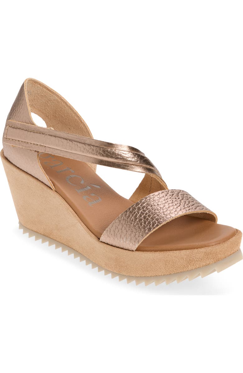 Pedro Garcia Fineta Leather Wedge Sandal, Main, color, Suntan