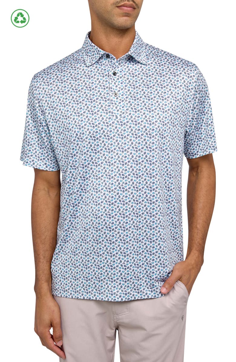 CONSTRUCT Regular Fit Micro Mexi Skulls Print Recycled Performance Golf Polo, Main, color, Multi