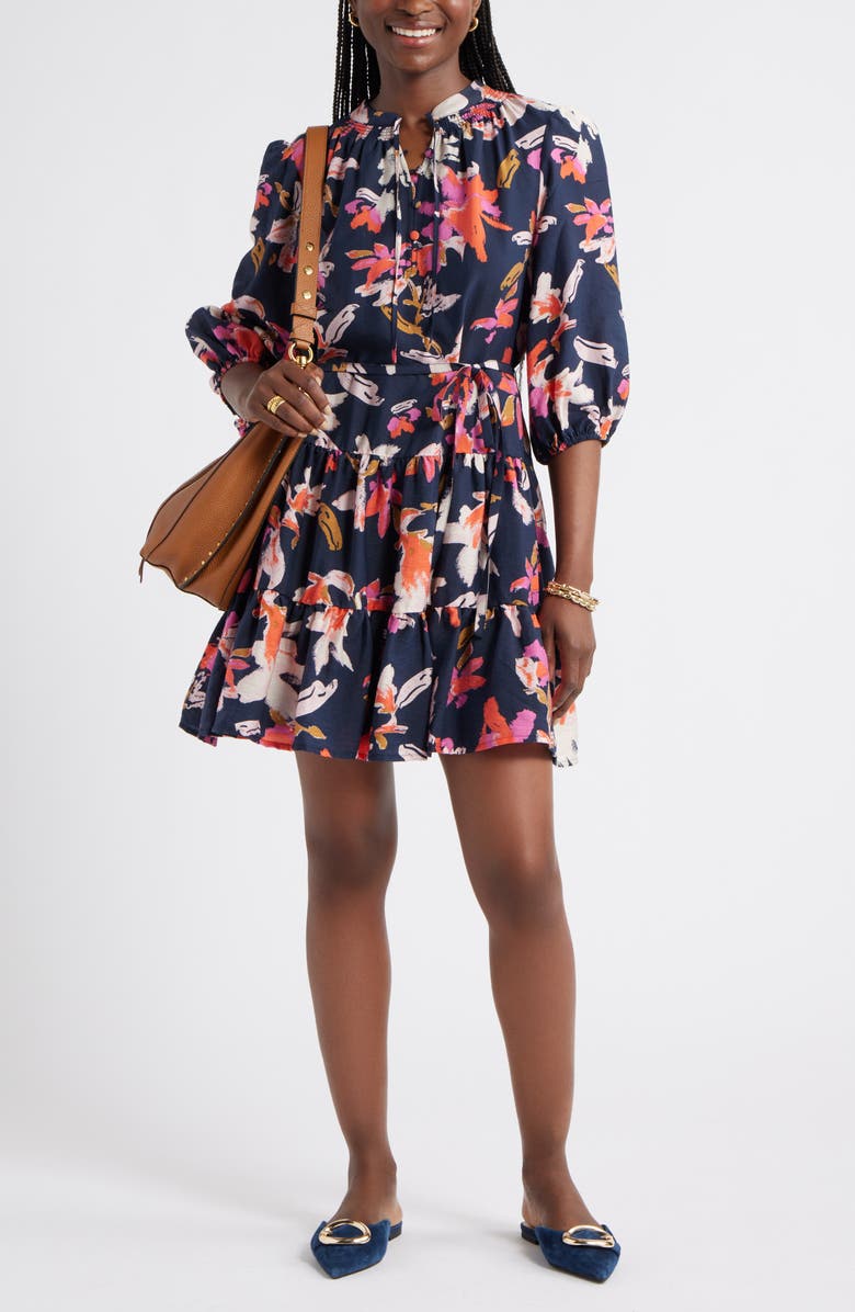 Tie Neck Tiered Dress