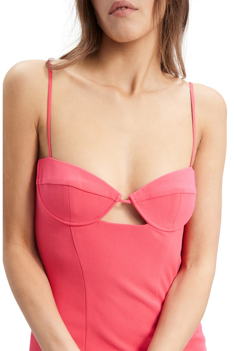 Vienna Cutout Midi Dress, Alternate, color, HOT PINK