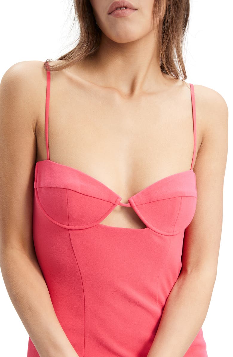 Bardot Vienna Cutout Midi Dress, Alternate, color, Hot Pink