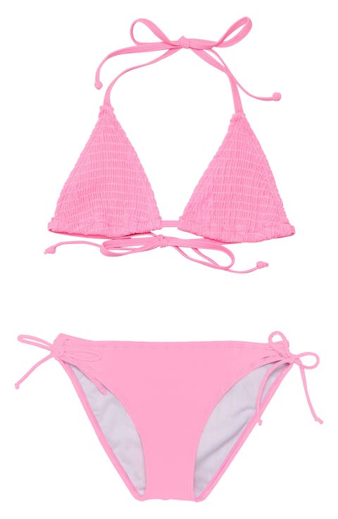 Kids' Shirred Triangle Two-Piece Swimsuit (Big Kid)