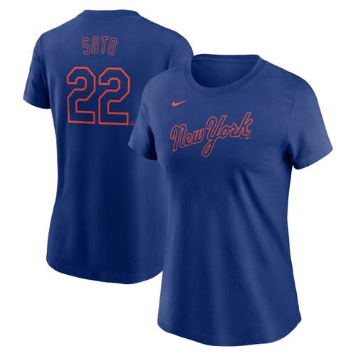 Nike Women's Francisco Lindor Royal New York Mets Fuse Name Number T-shirt