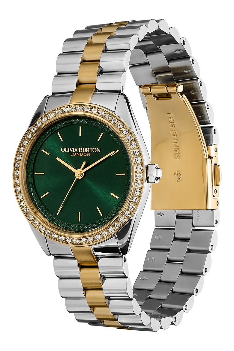 Bejewelled Bracelet Watch, 34mm, Alternate, color, GREEN