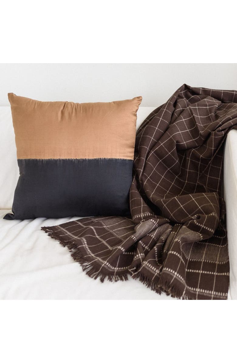 Studio Variously Kala Black and Gold Color Block Mulberry Silk Pillow - Cover Only, Alternate, color, Black/Gold