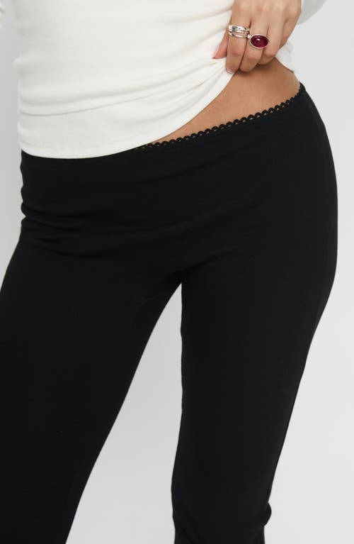 Princess Polly Baseline Rib Capri Pants In Black