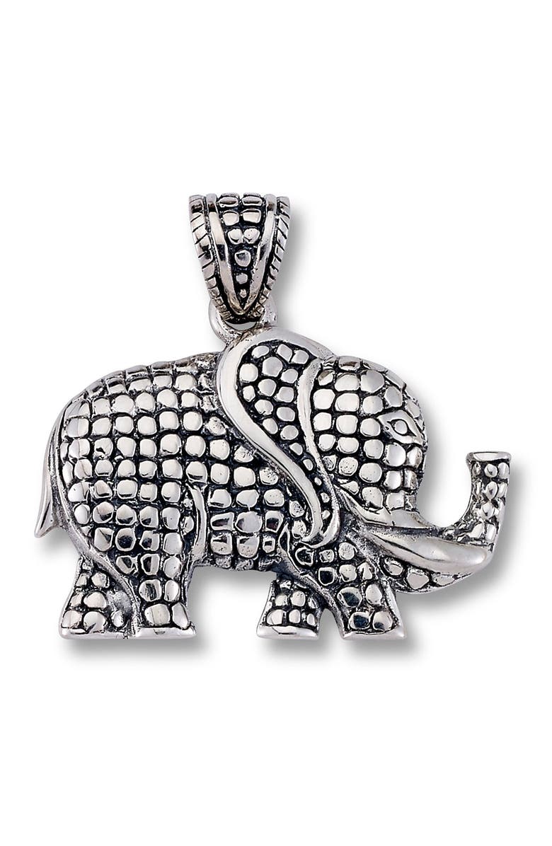 SAMUEL B. Sterling Silver Dot Design Elephant Pendant, Main, color, Silver