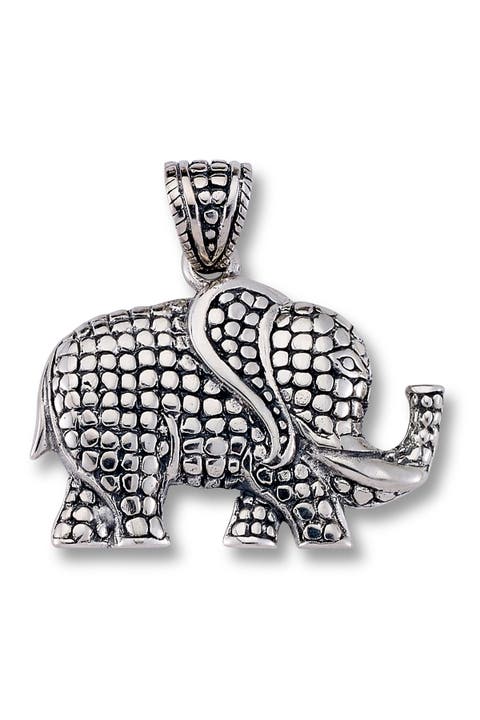Sterling Silver Dot Design Elephant Pendant